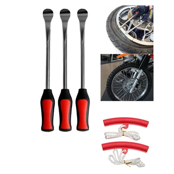

5pcs Heavy Duty Tire Changing Tools Dismounting Mounting Kit Set Tire Spoon Lever Tools Rim Protector Sheaths For Car Motorcycle