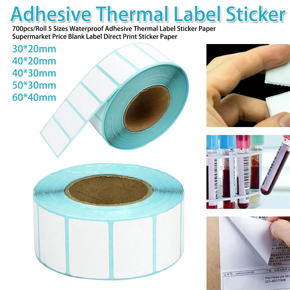 Gardening tools 700pcs/Roll 5 Sizes Waterproof Adhesive Thermal Label Sticker Paper Supermarket Price Blank Label Direct Print