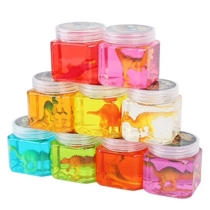 

Plastic Canned Dinosaur Animal Slime Children DIY Handmade Jelly-like Clay Toy Crafts For Kid Adult