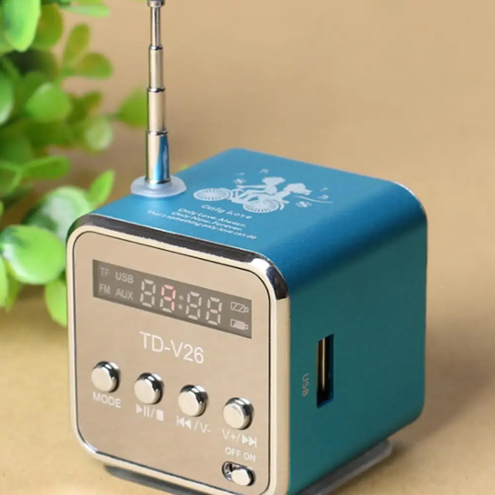 

TD-V26 Portable Bluetooth Speaker USB Mini Stereo Speaker Music MP3 Call Radio FM Receiver TF Card LCD Soundbar For Cell Phones