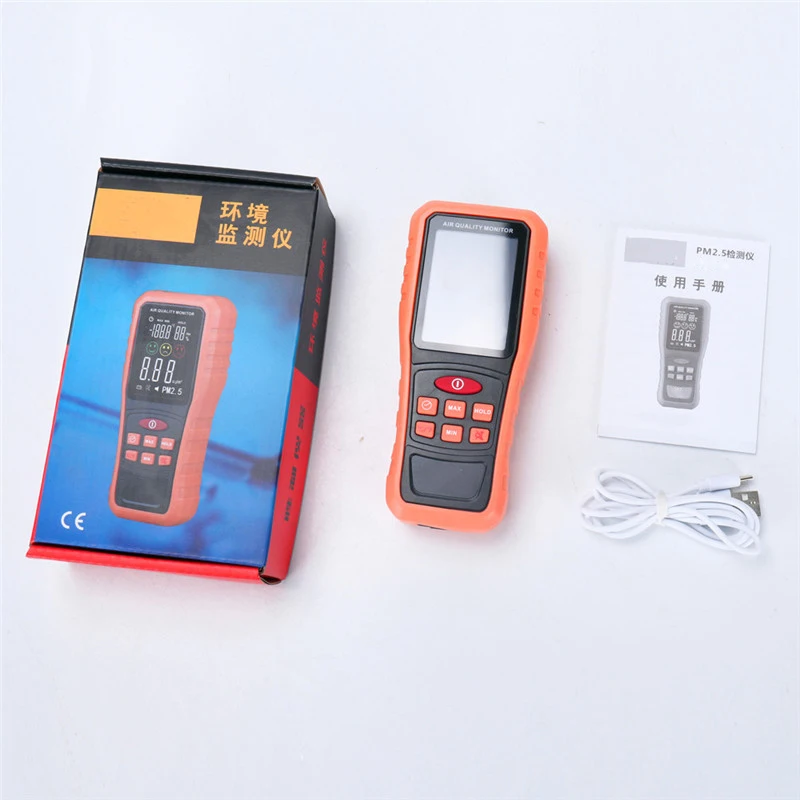 1pc 260B Handheld PM2.5 Detector Range 0~1000mg/m3 Air Quality Tester Temperature and Humidity Measurement High | Инструменты