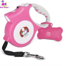 5M Retractable Dog Leash With Light Bright Flashlight Extending Puppy Walking Controller With Poop Bag For Small Medium Dogs 5M Retractable Dog Leash With Light Bright Flashlight Extending Puppy Walking Controller With Poop Bag For Small Medium Dogs