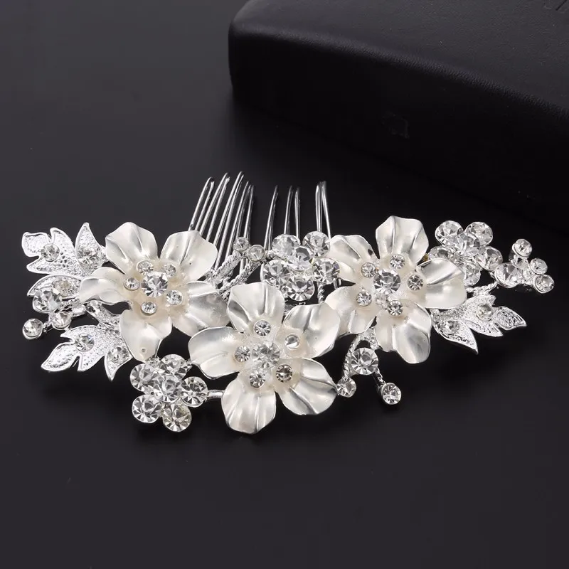 

Wedding Bridal Hair Combs Vintage Imitation Crystal Hairpins Prom Jewelry Gold Silver Flower Pattern Hair Accessories Pins Wom