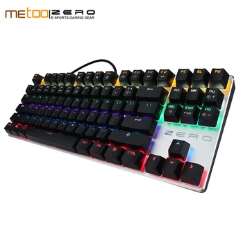 

Original Metoo Zero gaming keyboard Russian/English/Arabic Mechanical Keyboard 104 keys usb Wired keyboard blue/red switch