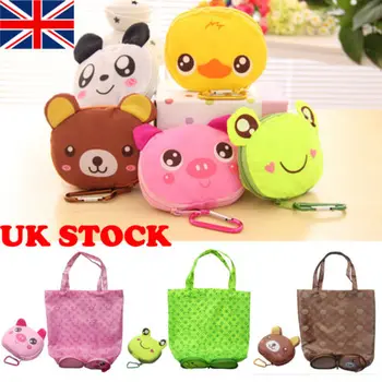 

Travel Foldable Bag Storage Reusable Animal Shopping Bag Handbag Grocery Tote New Polyester Cute Animal Collapsible Shopping Bag
