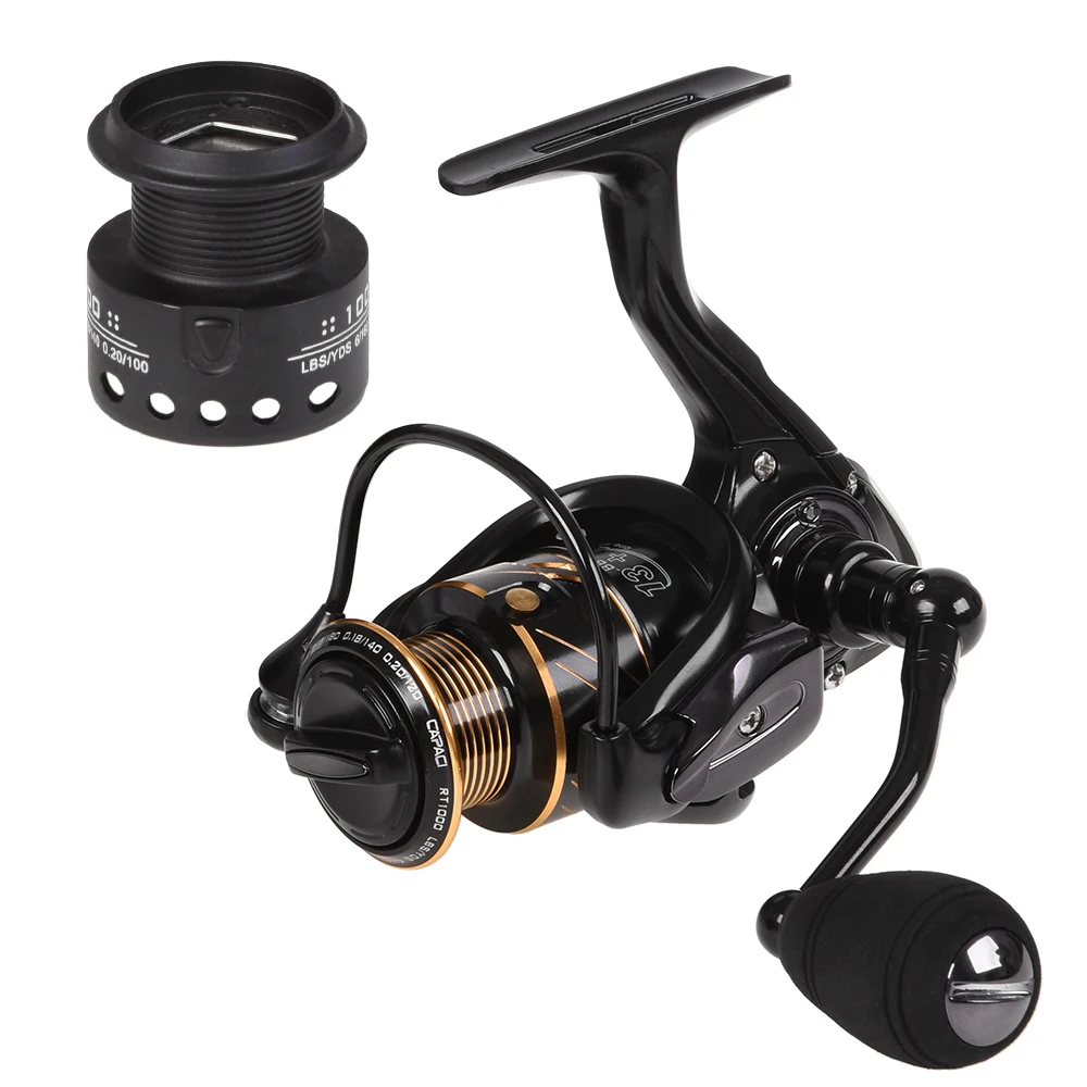 

Spinning Fishing Reel 13BB + 1 Bearing Balls Metal Spinning Reel Boat Rock Fishing Wheel with with Extra Spool