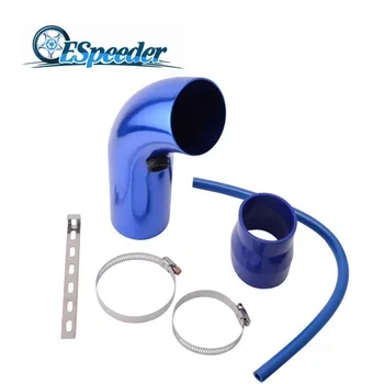 

ESPEEDER Car Part 3inch 76mm Aluminum Cold Air Intake Turbo Tube Pipe Silicone Vacuum Hose Set Universal Red Blue Silver