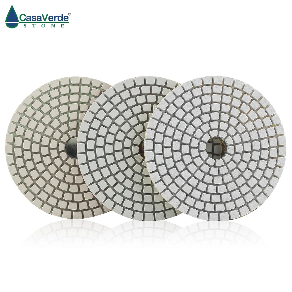 DC-AWS3PP01 3 inch premium quality dry and wet 3 step diamond polishing pads 80mm for stone, marble and granite