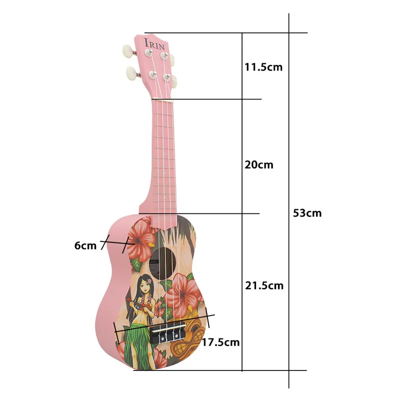 Липа 21 дюймов Розовая Сопрано Гавайская гитара укулеле 4 струны акустическая Гавайская гитара Музыкальные инструменты для девочек начинающих