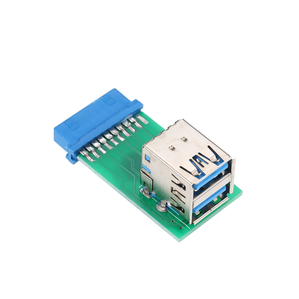 

Dual USB 3.0 A Type Female to Motherboard 20 Pin Box Header Slot caard PCBA Adapter