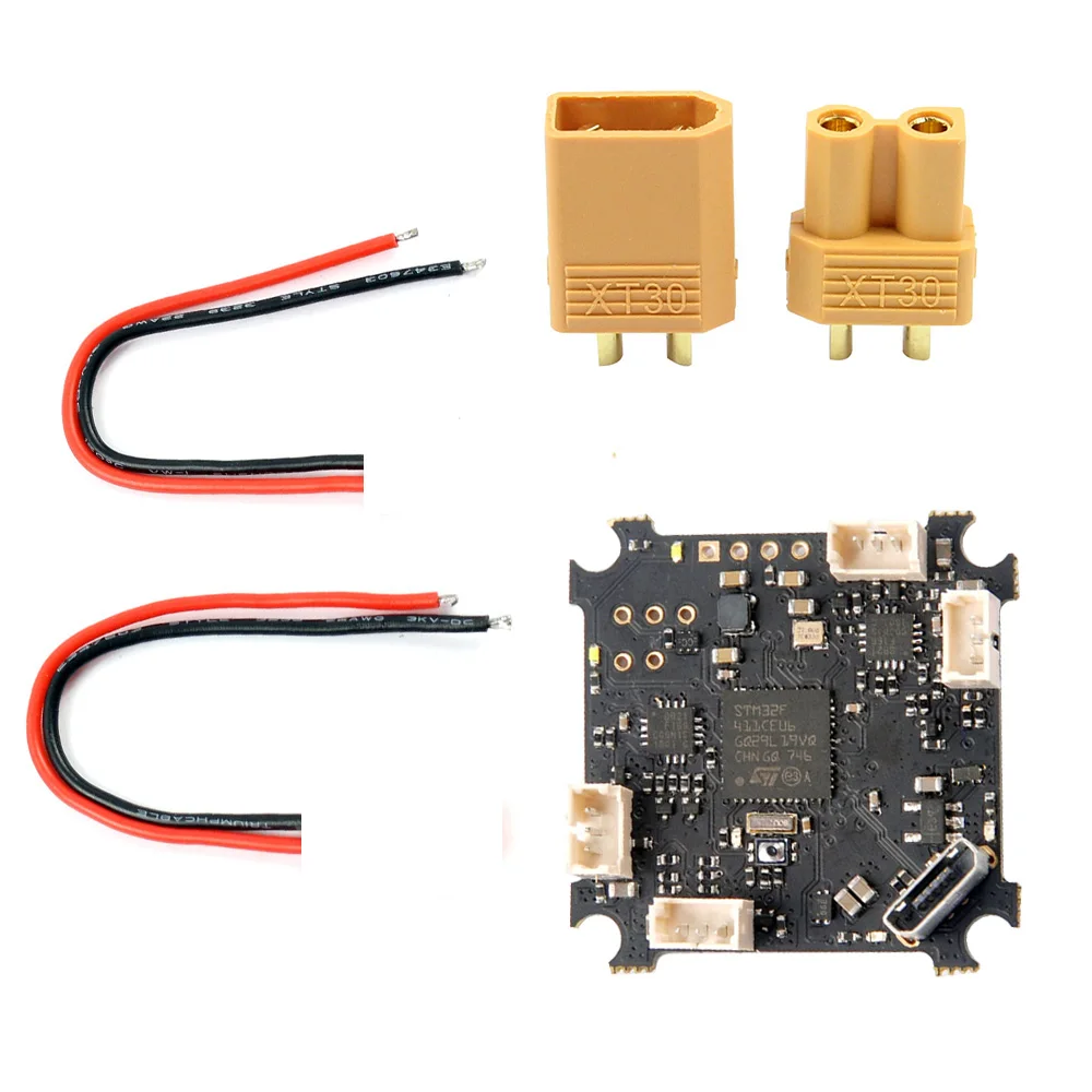 

Crazybee F4 PRO Flight Controller 1-2S with XT30 Plug 20AWG Silicone Wire for 2S Brushless Tiny Bwhoop For Mobula7