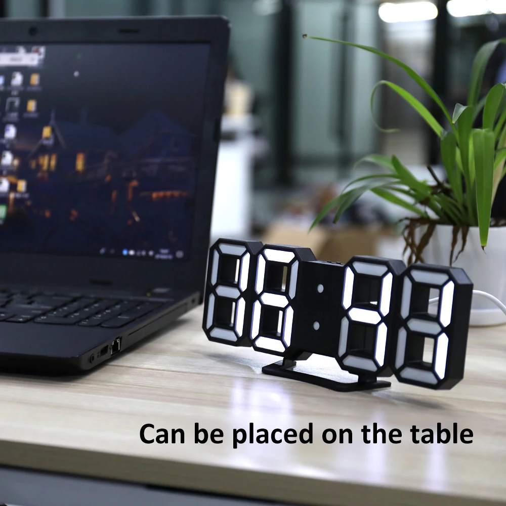 

3D LED Digital Clock Modules with Night Mode Adjust the Brightness Electronic Table Alarm Clock Wall Glowing Hanging Clocks