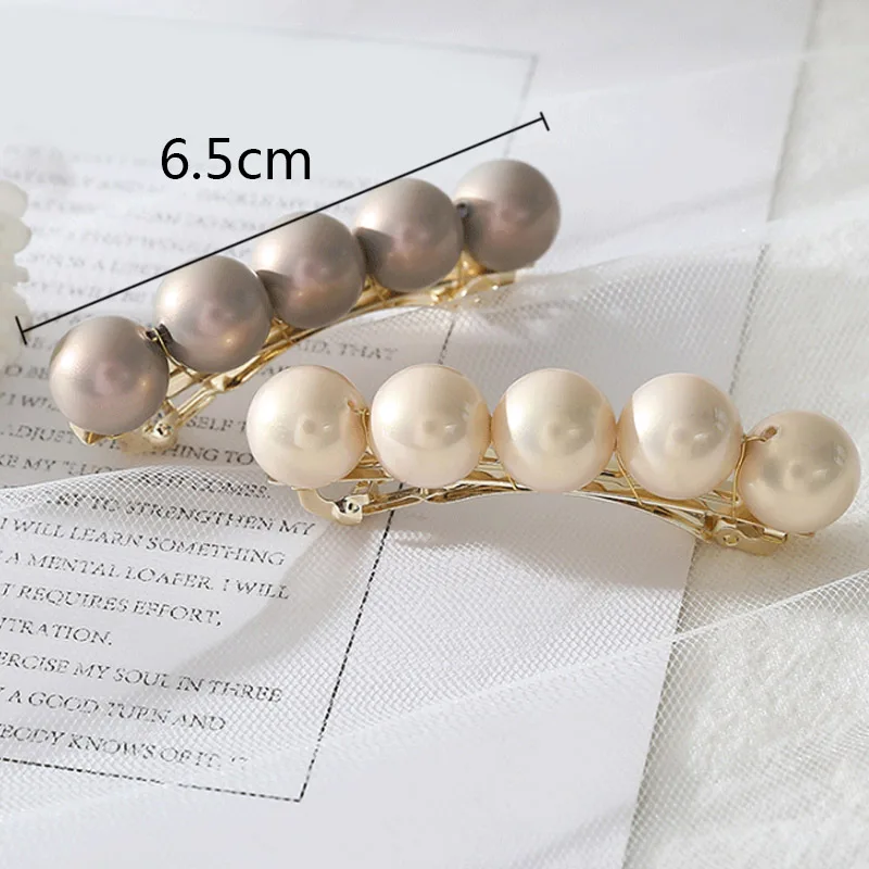 Fashion 1PC Korean 5 Colors Imitation Pearl Handmade Hair Clips High Quality Wedding Party Women Unique Alloy Hair Accessories