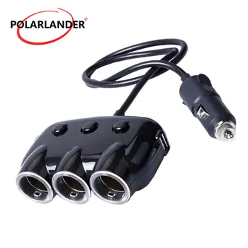 

car charger phnoe USB Mini Universal Triple USB Car Vehicle Charger Adapter USB Socket 3 Port Car-charger 2.1A 2A