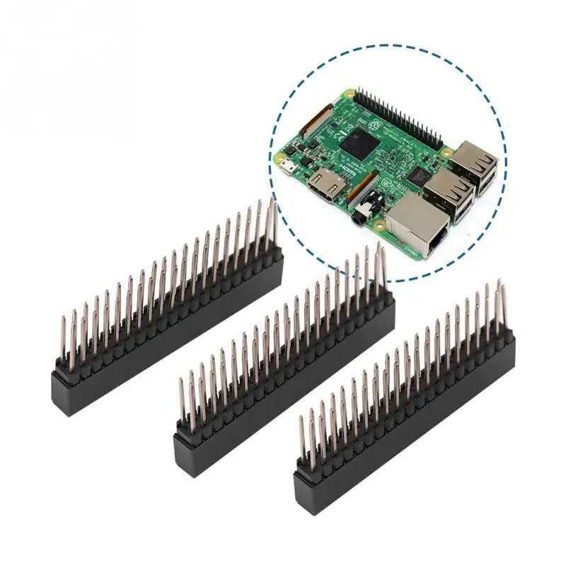 Double Row Female Header Connector Pin 2 x 20 Pins 2.54m Pitch Extra Tall Short Headers for Raspberry Pi 3pcs | Обустройство дома
