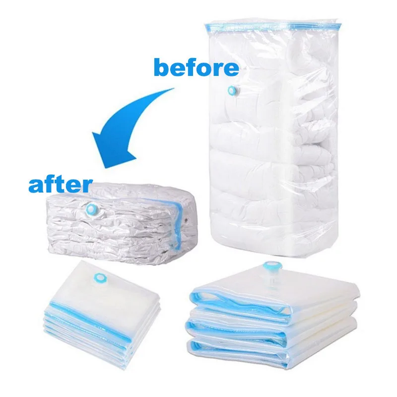 

Hot Vacuum Bag Package Compressed Organizer For Wardrobe Space Saver Transparent Saving Closet Organizer Foldable Storage Bag