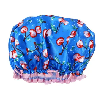 

1 Pcs Shower Cap Waterproof Double Layer Durable Printed Cap Bath Hat Shower Hat for Girl Lady Woman