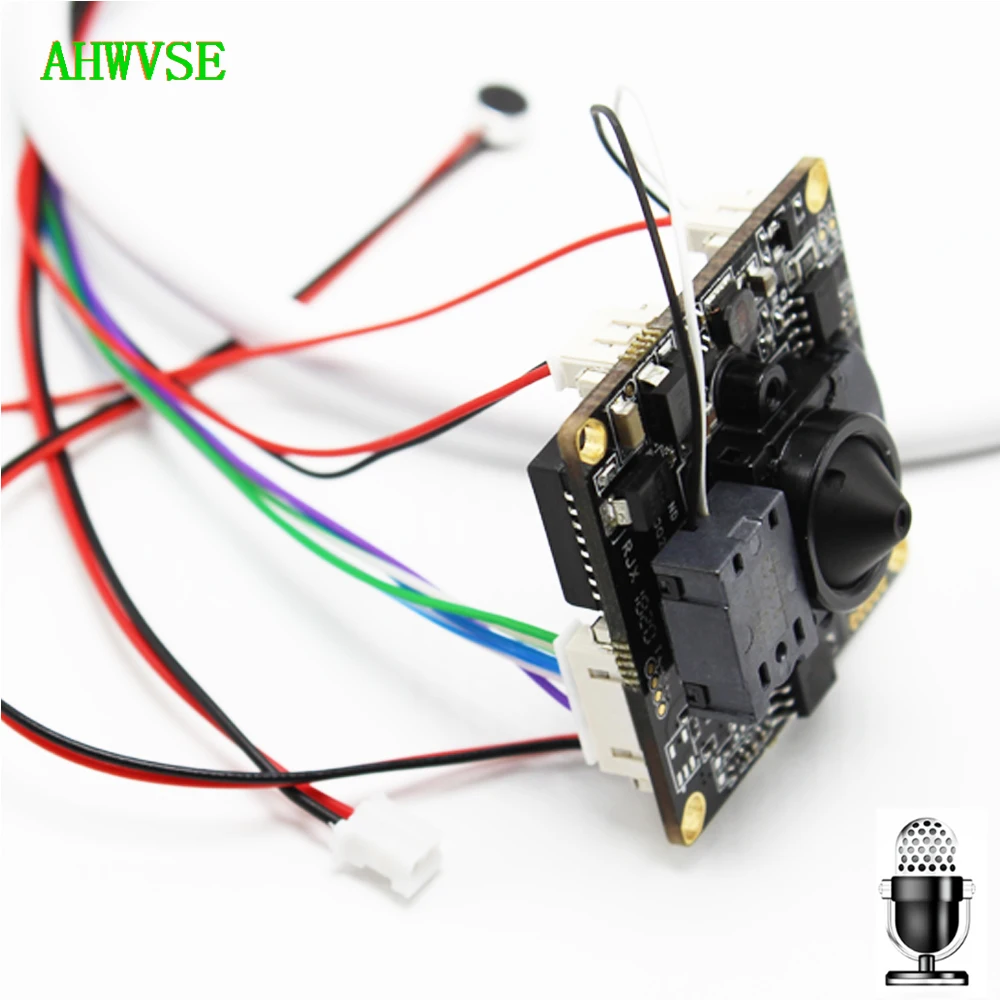 Wide Angle 3.7mm Lens IP Camera Module PCB board Audio Input With External Pickup Microphone 1080P IP Cam 2MP ONVIF