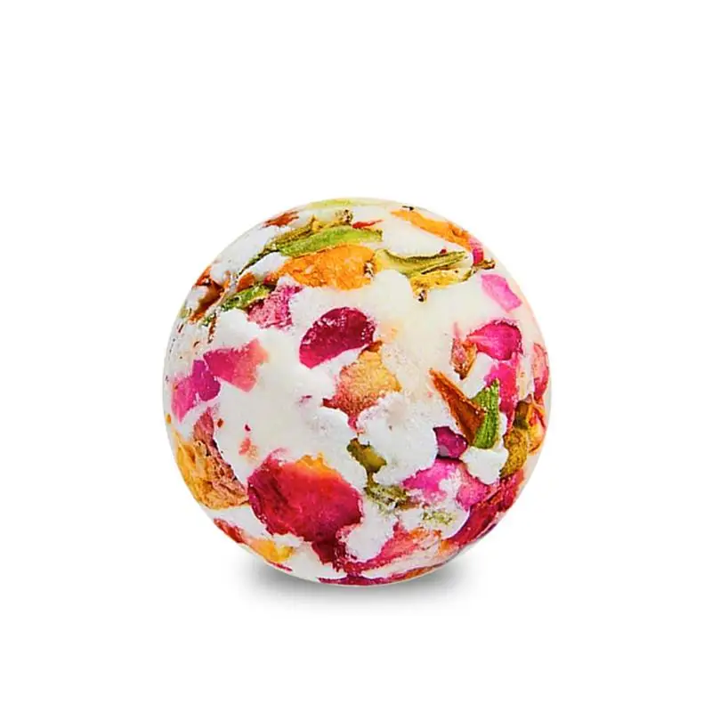 

1 pc Bath Ball Natural Bubble French Rose Fragrance Essential Oil Deep Sea Bath Salt Bath Bombs for Household Women Skin Care