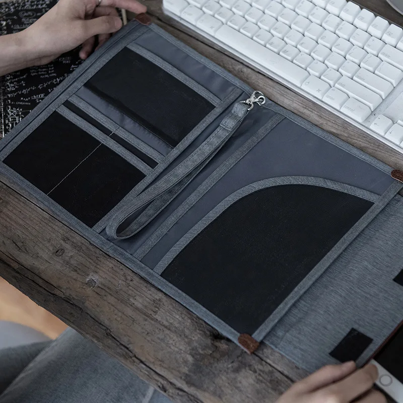 Waterproof Men's Business Office Bag Women's Document Bag Portable Oxford Notebook Pouch Passport Cover Accessories Supplies