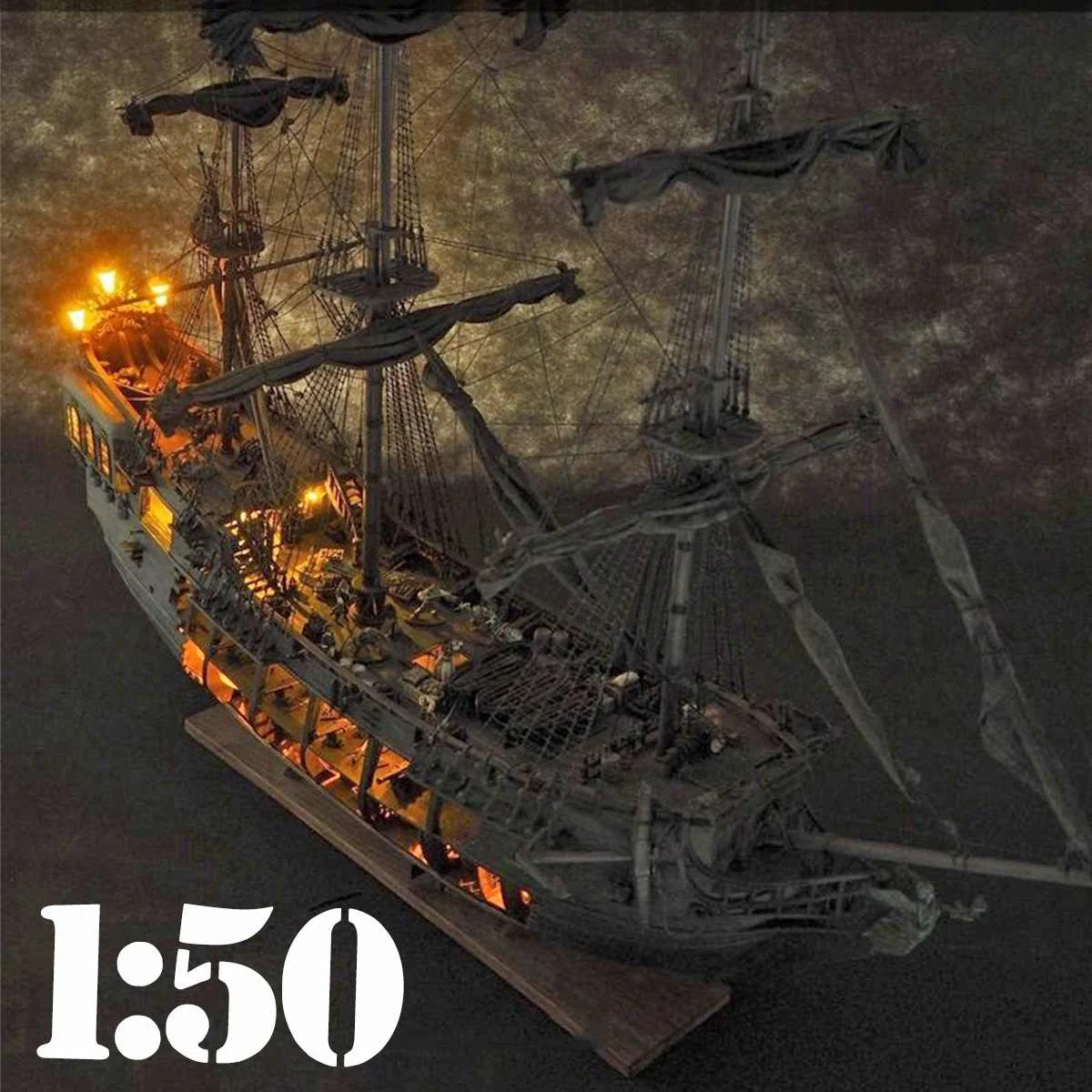 

New 1:50 DIY The Black Pearl Model Ship Kits For Gift FOR Pirates of the Caribbean DIY Set Kits Assembly Boat