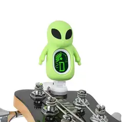 Зеленый милый Инопланетянин Clip-on электронный тюнер метроном DIY цветной ЖК-дисплей цифровой дисплей инструмент Вибрационный микшер для