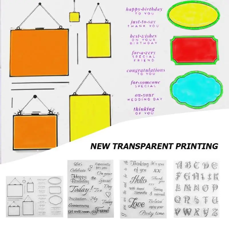 Прозрачный чистый силикон штамп письмо Геометрическая Печать изготовление бумажных карточек DIY Скрапбукинг фото украшение для альбома ясно штамп