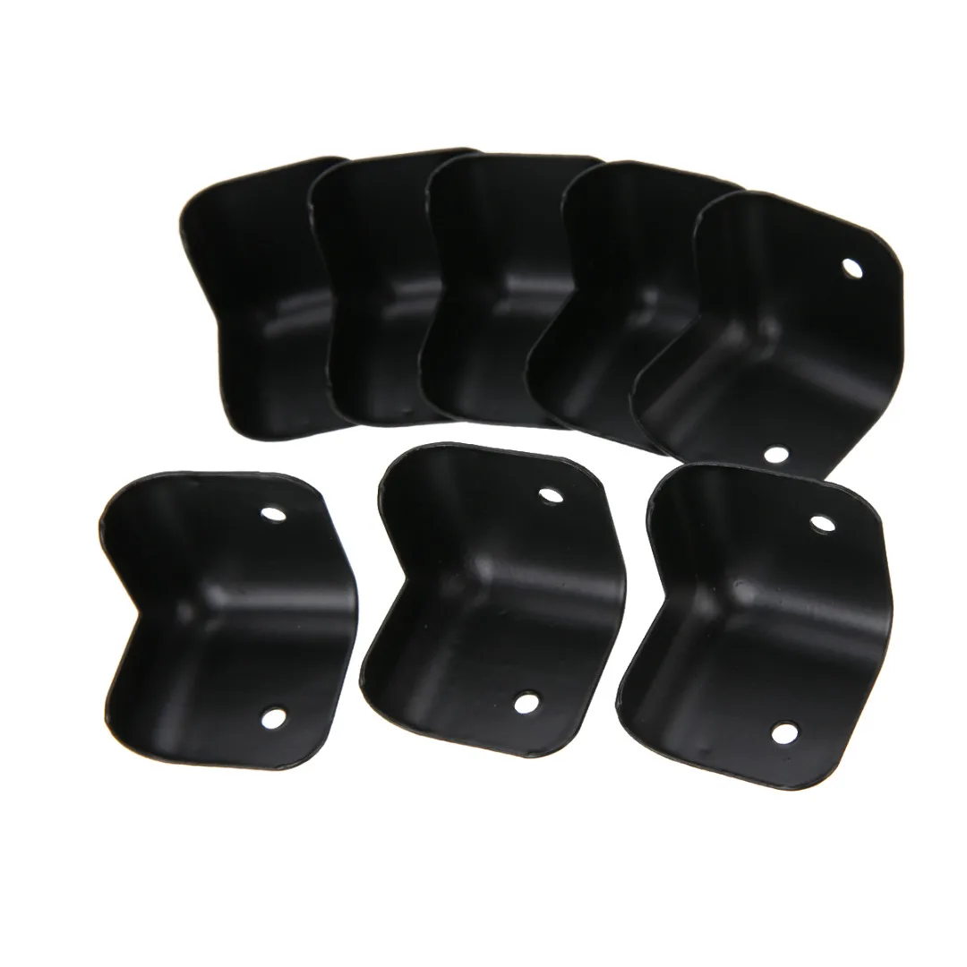 

8pcs 35x35x35mm Black Hard Steel Two Holes Guitar Amp Amplifier Cabinet Corners Safety Speaker Cabinet Corner