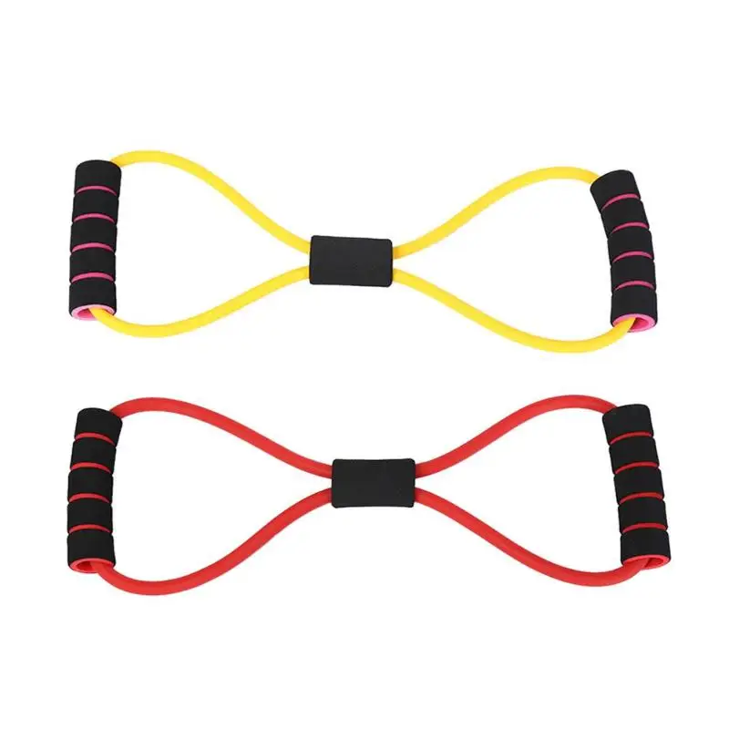 

8 Shape Resistance Bands Control Weight Expansion Latex Tubing Pull on Rope Yoga Fitness Elastic Band