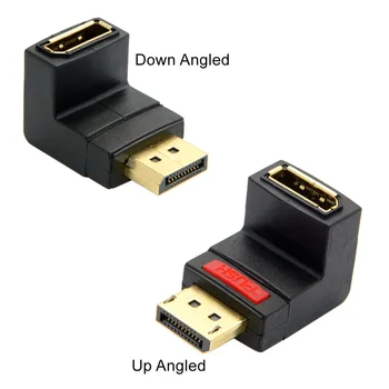 

10pcs/lot Chenyang Up and Down Angled 90 Degree DP DisplayPort Male to Female Extension Adapter
