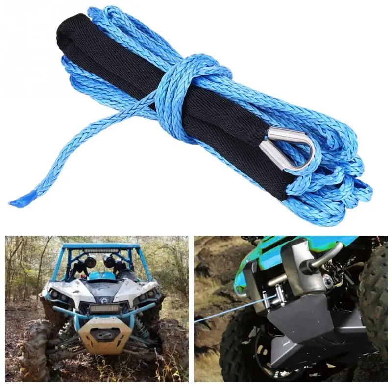 Oversea Synthetic Winch Rope Line Cable W/ Protective Sleeve 5500lbs