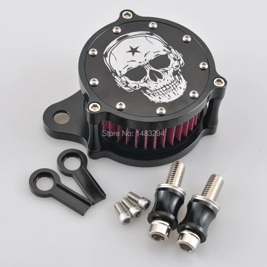 Aluminum Air filter Cleaner System Performance Kit Music Skull Style Fits For Harley Sportster 1200 883 91 16|Воздушные фильтры и