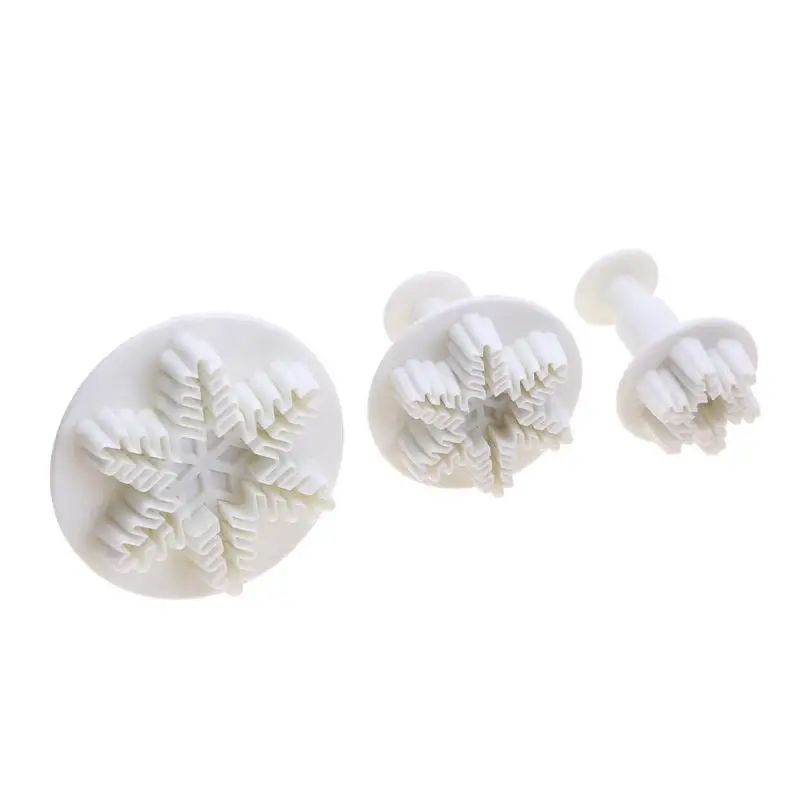 3pcs Snowflake Plastic Cake Molds DIY Fondant Cake Baking Decor Tool Cake Mold Bakeware Accessories