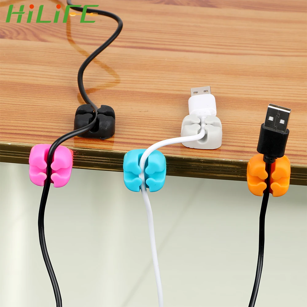 

HILIFE Cable Organizer Storage Tie Fixer Wire Holder Cable Data Line Clips for Earphone USB Cable 1 Pc Cord Charger Line Clamp