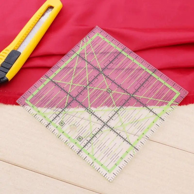 

Square Patchwork Feet Tailor Yardstick Cloth Cutting Rulers DIY Sewing Tool