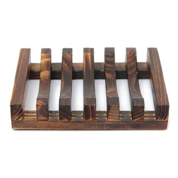 

Wood Kitchen Bathroom Sponge Soap Dish Plate Box Holder Container Shelf,Size: 10.8x8x2.5cm ,Carbon Wood Color