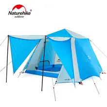 Naturehike высокое качество водостойкий 4-6 человек двойной слой кемпинговая палатка Кемпинг наружная семейная палатка одна спальня 2 гостиной