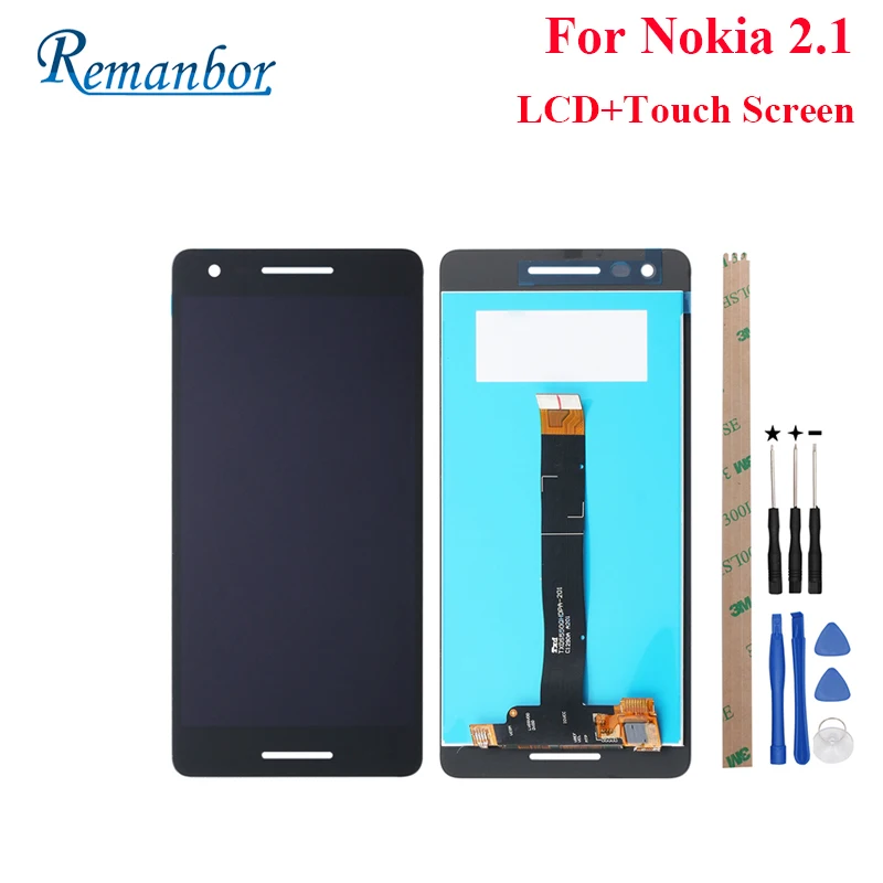 

Remanbor For Nokia 2.1 LCD TA-1080 TA-1084 A-1086 TA-1092 Display Touch Screen Assembly Repair Parts With Tools For Nokia 2.1