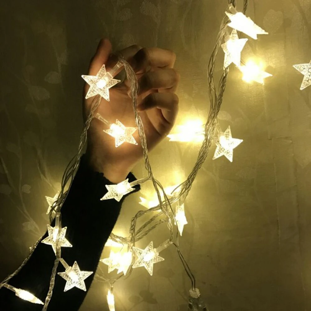 

3/5/10m Led Star Garland String Light Christmas Tree Light Battery Operated Led Star Fairy Light Wedding New Year Decoration