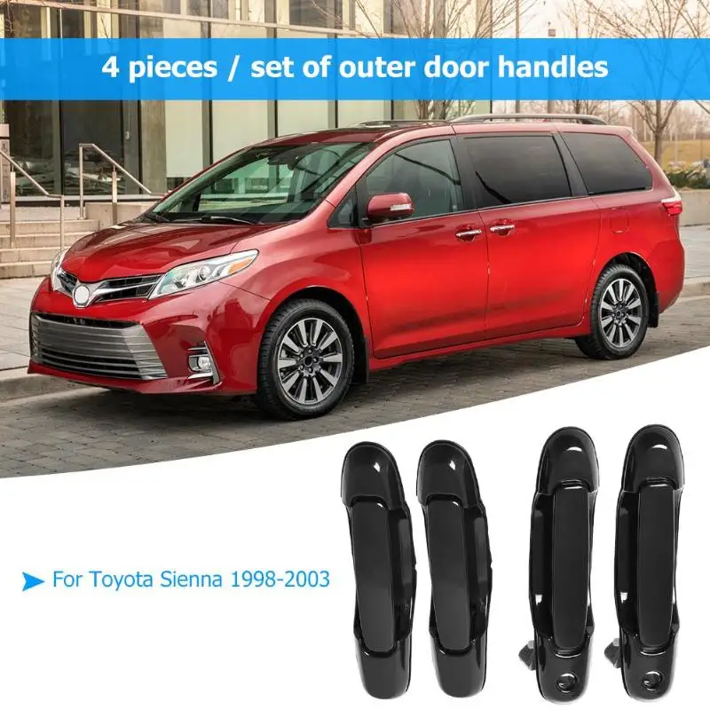 

VODOOL 4pcs/set Front Left+Right Rear Left+Right Exterior Outside Door Handle for Sienna 1998-2003 Car Accessories
