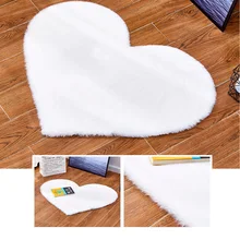 Ковер для волос из искусственного кролика, ультра мягкий декоративный коврик в форме сердца, Нескользящие Коврики для гостиной, спальни, домашнего декора