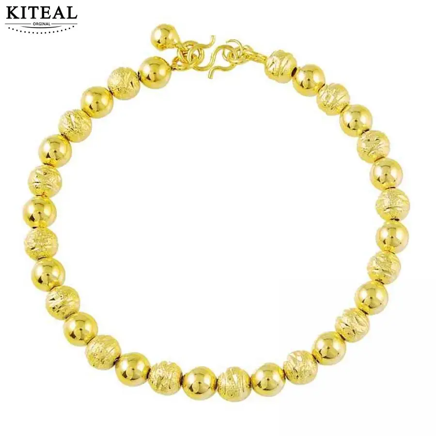 

KITEAL 925 Hot New 24k gold color female beads gold round beads wedding