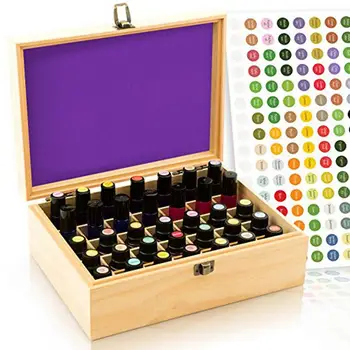 

35 Compartment Wooden Storage Box For 5/10/15ml Carry Organizer Essential Oil Bottles Container Metal Lock Jewelry Treasure Case