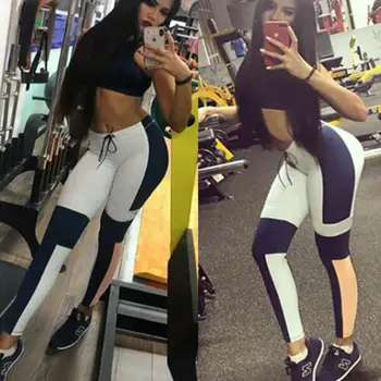 

Fashion Women Casual Patchwork Thin Fitness Leggings Running Gym Sport High Waist Jogging Pants Trousers