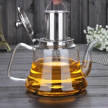 

High Temperature Resistant High Borosilicate Glass Teapot Health Pot Stainless Steel Base Can Be Heated By Induction Cooker