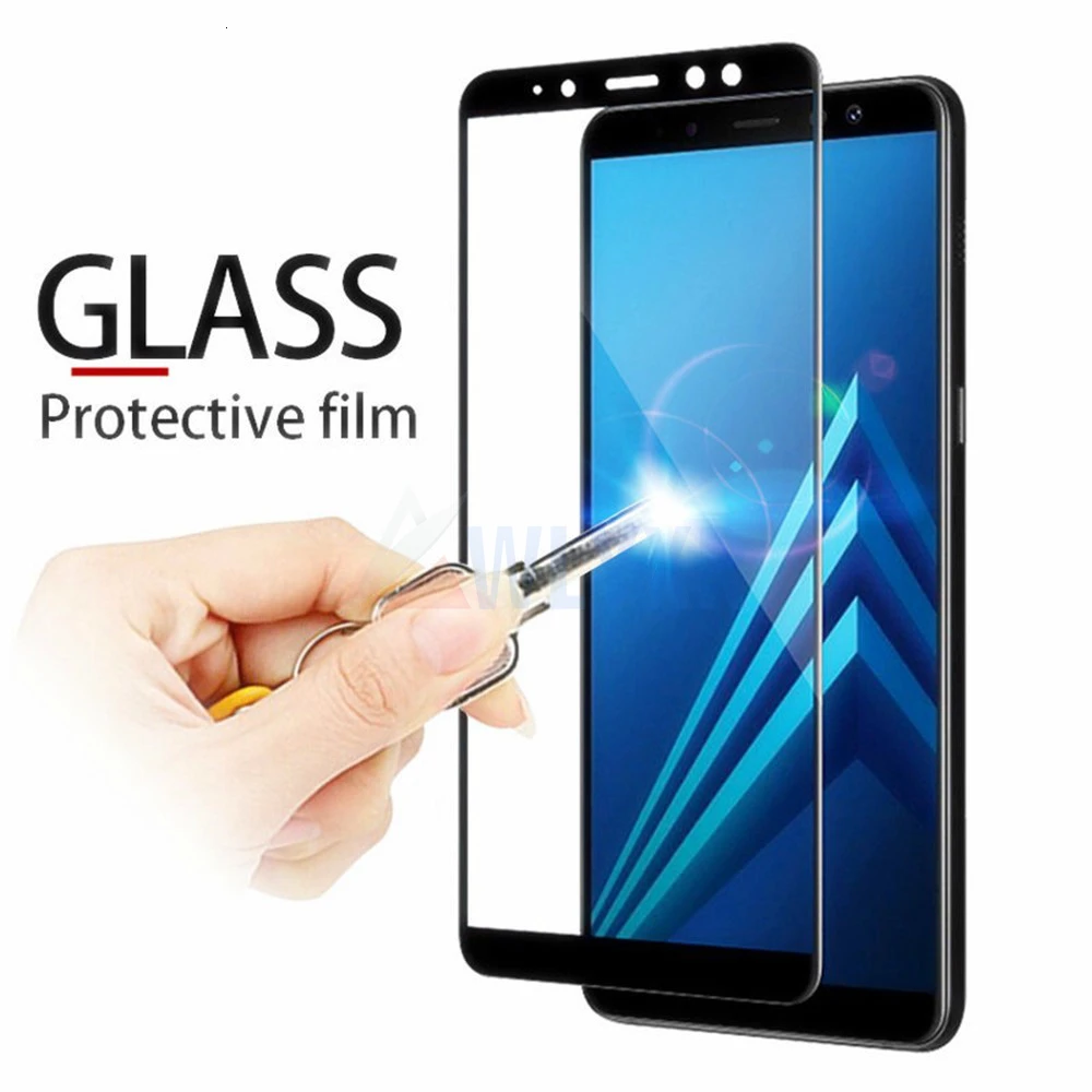 Полное покрытие экрана протектор стекло для Samsung Galaxy J3 J5 J7 Prime 2017 2018 закаленное J4 J6