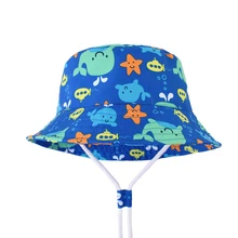 Детская Панамка, круглая кепка для детей, пеших прогулок, рыбалки, пляжа, путешествий на открытом воздухе-54 см(синий