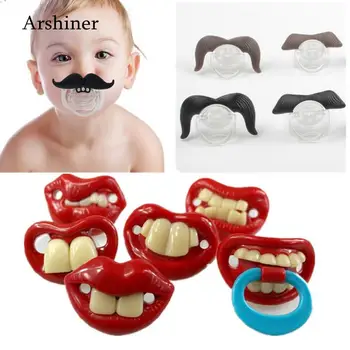 

Baby Soother Joke Prank Toddler Pacy Orthodontic Nipples Teether Silicone Funny Nipple Dummy Baby Pacifier Christmas Gift