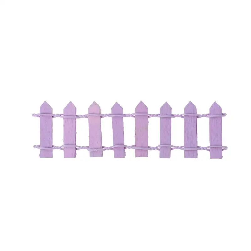 

Mini Small Wood Fence DIY mini house Fairy Garden Micro Plant Pot Decor Bonsai Terrarium Ornament (Purple)