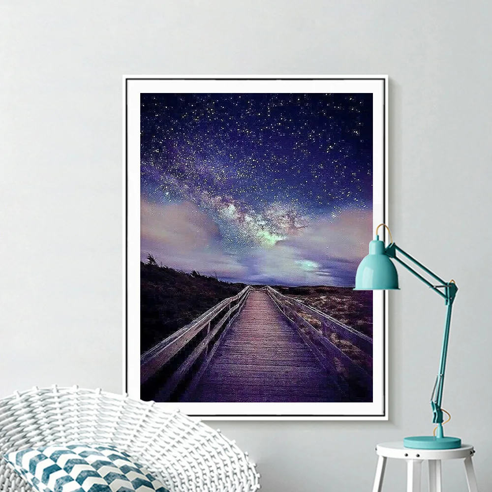 

5D DIY Diamond Painting Flowers Full Circular Diamond Embroidery Landscape Picture Rhinestones Diamond Cross Stitch Home Decro